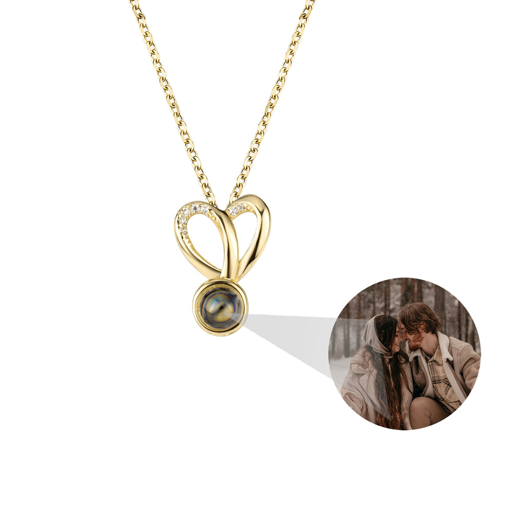 Personalized Photo Projection Necklace Sweet Crystal Rabbit Ears Pendant Necklaces - MERGE.DAY.1.FREESTYLE