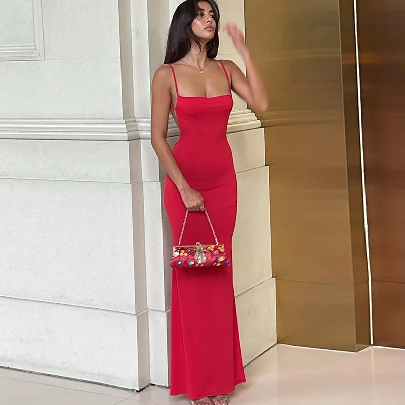 Solid Sleeveless Backless Elegant Sexy Bodycon Y2K Maxi Prom Dress - MERGE.DAY.1.FREESTYLE