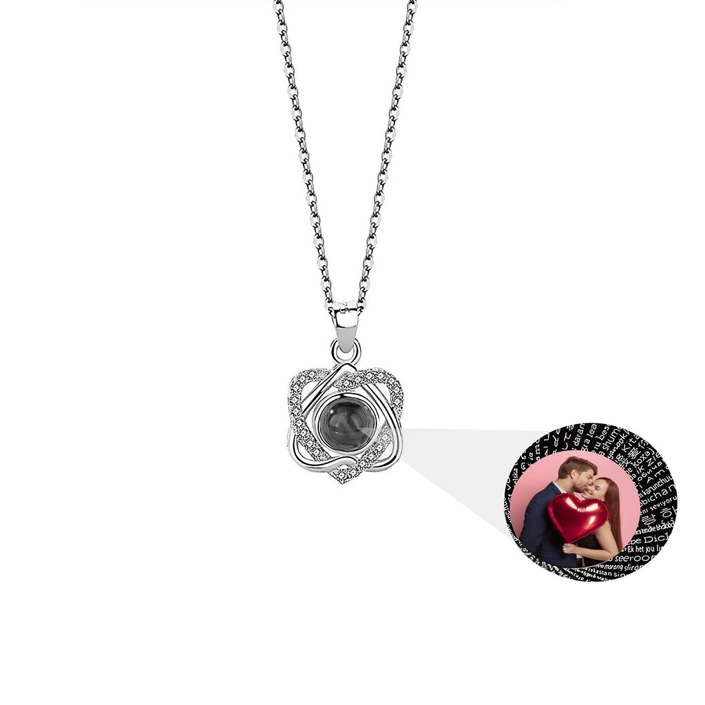 Customized photo projectionNecklace Heart Pendant Wedding Romantic Memory Projection Necklace - MERGE.DAY.1.FREESTYLE
