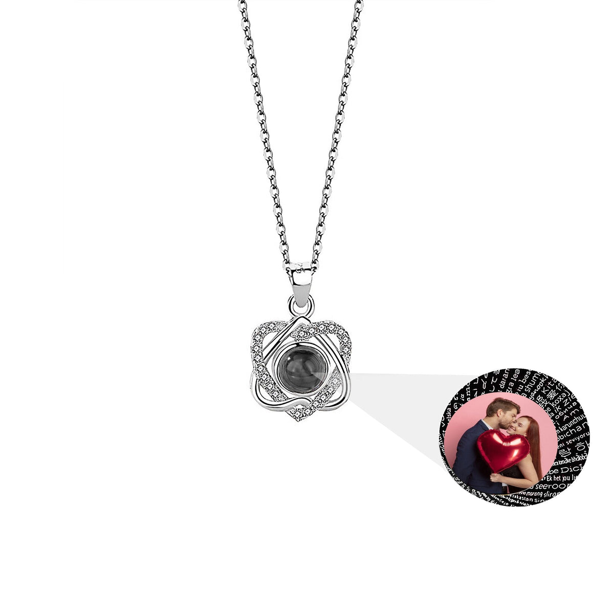 Customized photo projectionNecklace Heart Pendant Wedding Romantic Memory Projection Necklace - MERGE.DAY.1.FREESTYLE