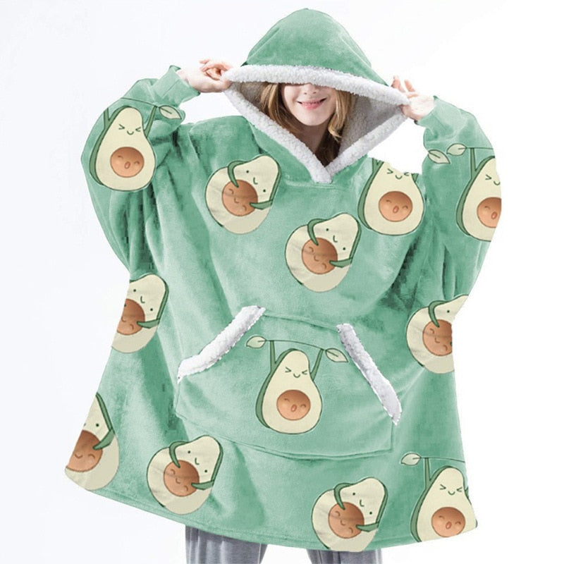 Winter Oversized Hoodies Women Giant Hoody Flannel Fleece Wearable Blanket - MERGE.DAY.1.FREESTYLE
