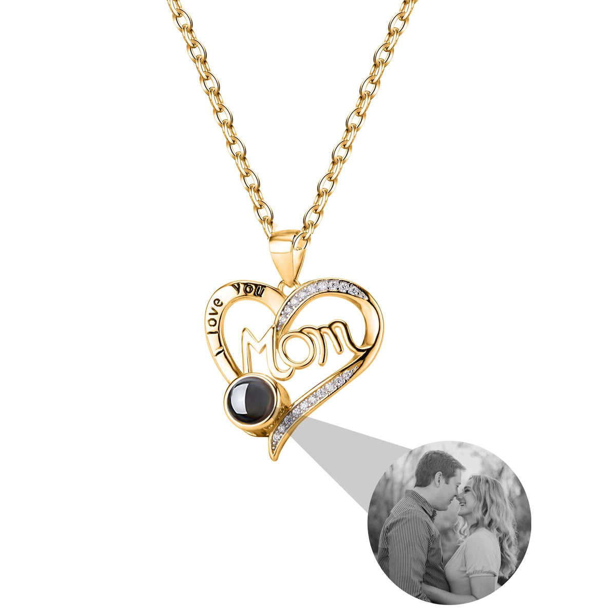 Love projection necklace with customizable photos Pendant Memorial Gift Anniversary gift - MERGE.DAY.1.FREESTYLE