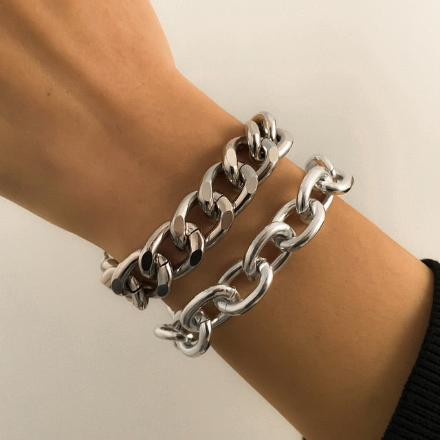 Hip Hop Thick Link Chain Bracelet Women's CCB Material - MERGE.DAY.1.FREESTYLE