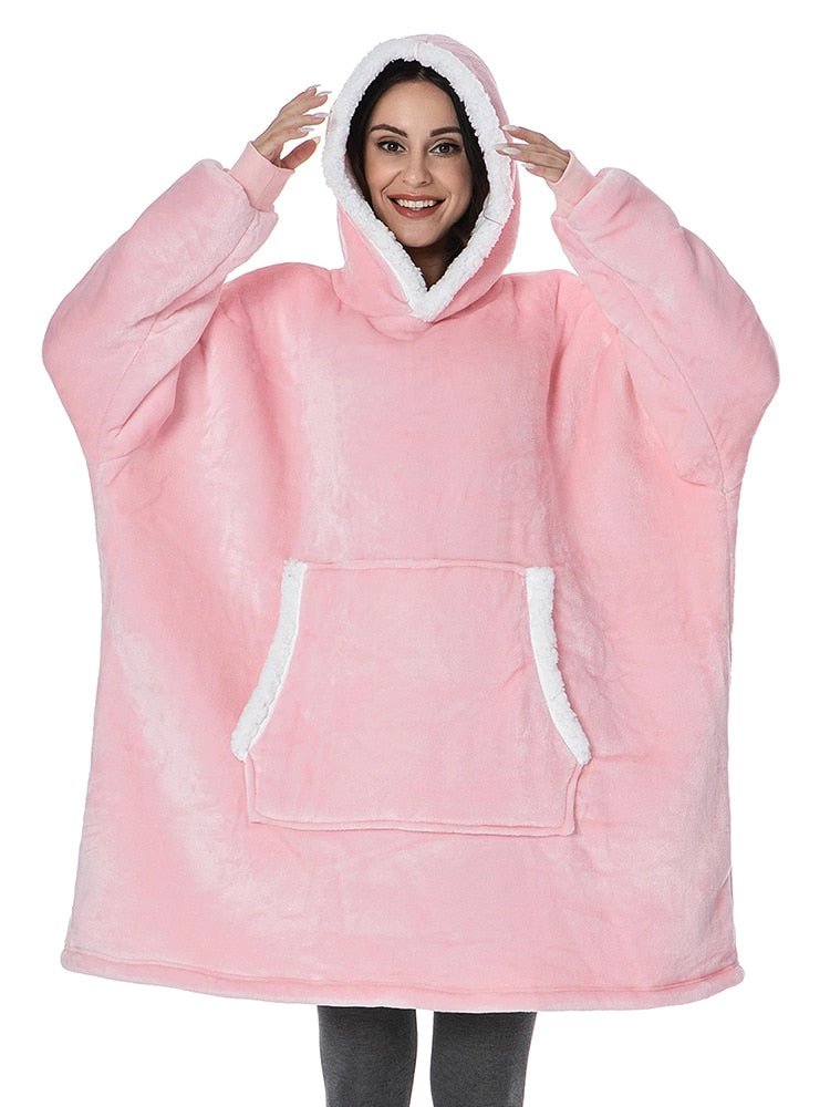 Winter Hoodies Fleece Giant TV Blanket With Sleeves Pullover - MERGE.DAY.1.FREESTYLE