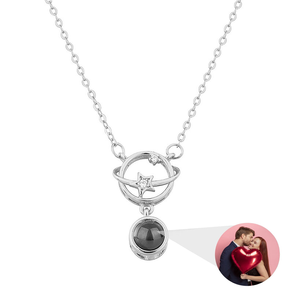 Planet with customizable photos Projection Necklace Pendant Jewelry - MERGE.DAY.1.FREESTYLE