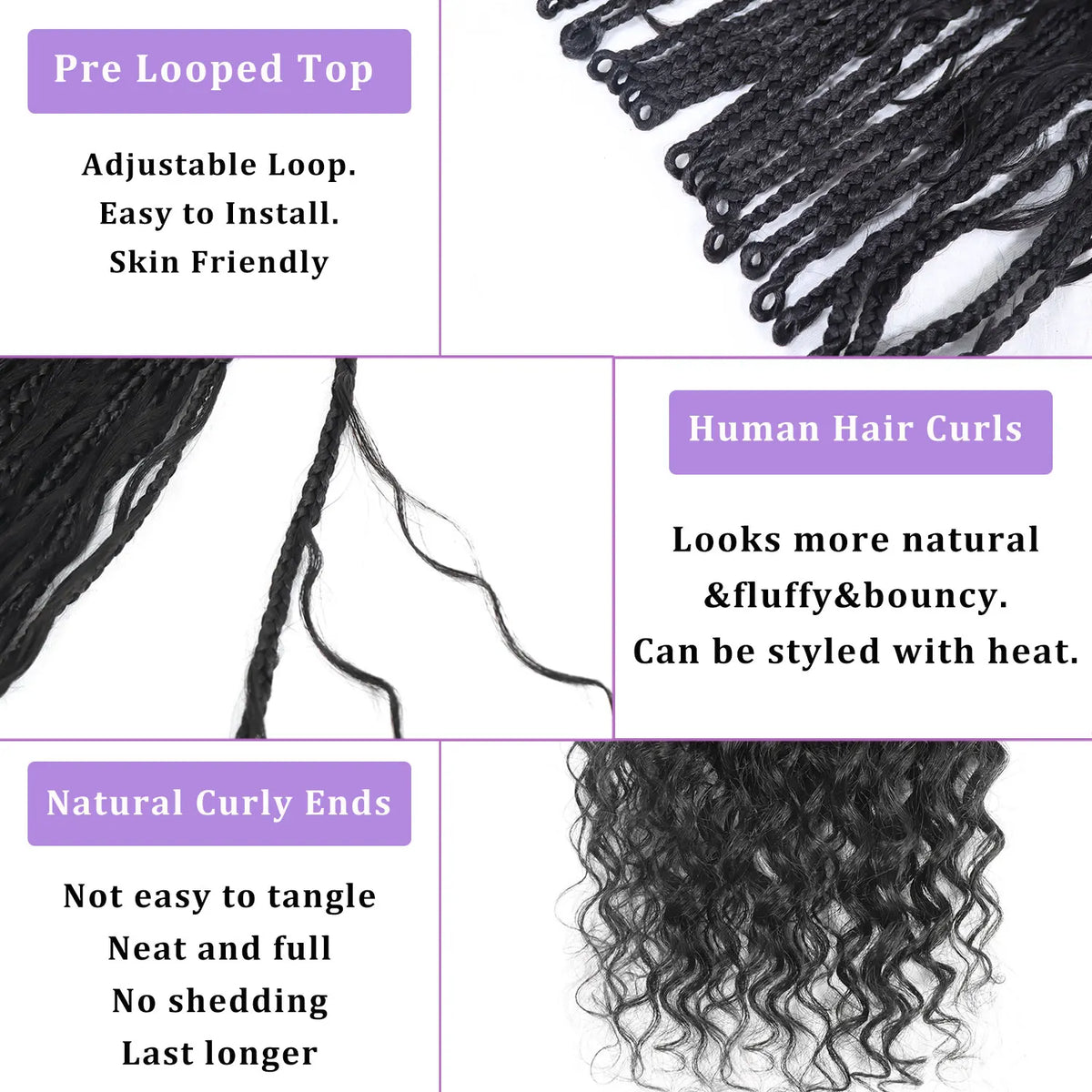 14-30Inch Boho Box Braids Crochet Human Hair Curly Ends Blonde Bohemian Braids For Women Pre-looped Braiding Hair Extensions - MERGE.DAY.1.FREESTYLE