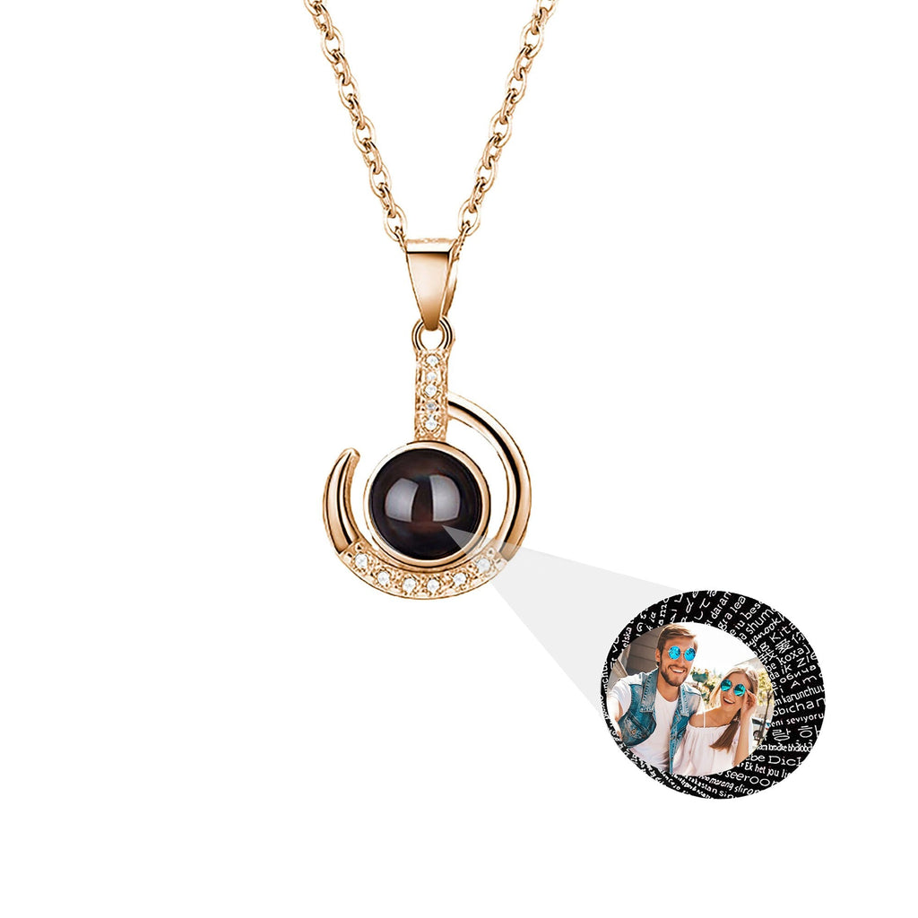 Customizable photo Silver 925 Necklace 100 Languages I Love You Projection Pendant - MERGE.DAY.1.FREESTYLE