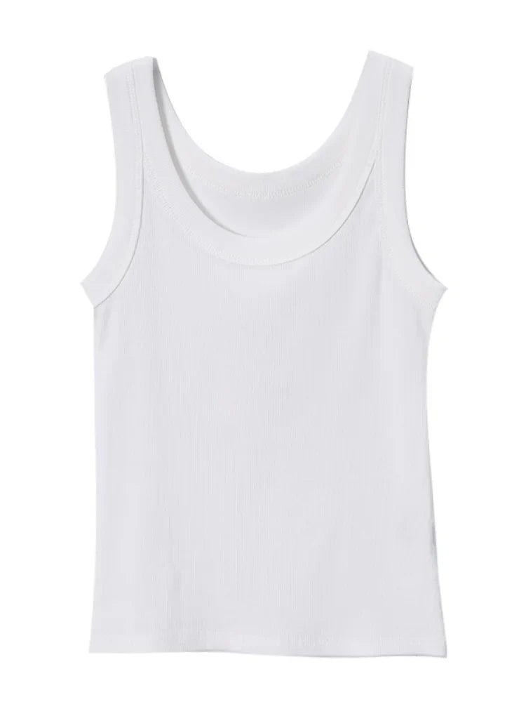 Women Ribbed Tank Top Solid Sleeveless Round Neck Top - MERGE.DAY.1.FREESTYLE