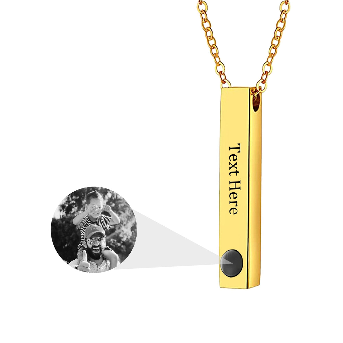 Personalized Photo Projection Stereo Bar Necklace Creative Rectangle Pendant - MERGE.DAY.1.FREESTYLE