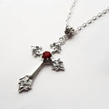 Large Detailed Cross Drill Pendant Necklace Silver Color Tone Gothic Punk Jewellery - MERGE.DAY.1.FREESTYLE