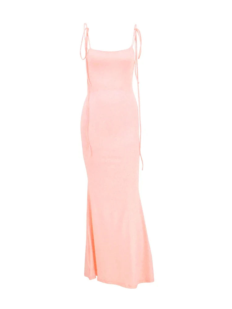 Bandage Sleeveless Bodycon Solid Strap Backless Dress - MERGE.DAY.1.FREESTYLE