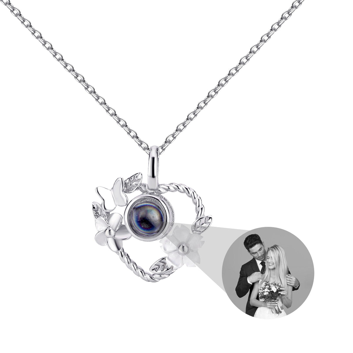 Flowers that can be customized for photos Personalized Projection Photo Necklace - MERGE.DAY.1.FREESTYLE