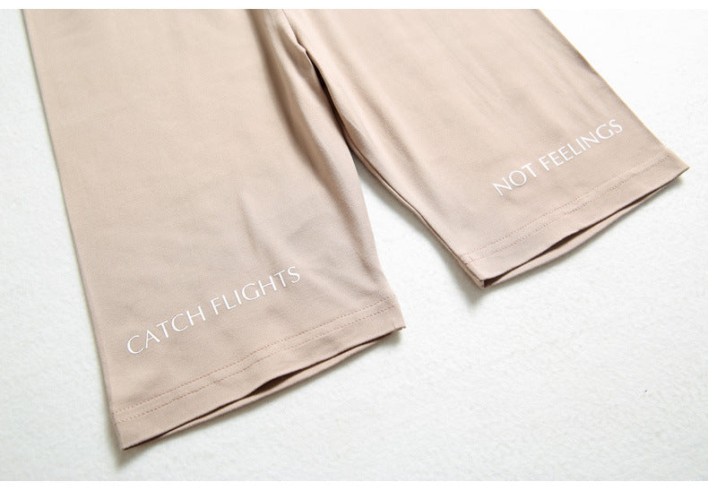 Shorts Thin Fitness Casual High Waist Biker Short Summer Slim Knee-Length Bottoms Streetwear - MERGE.DAY.1.FREESTYLE