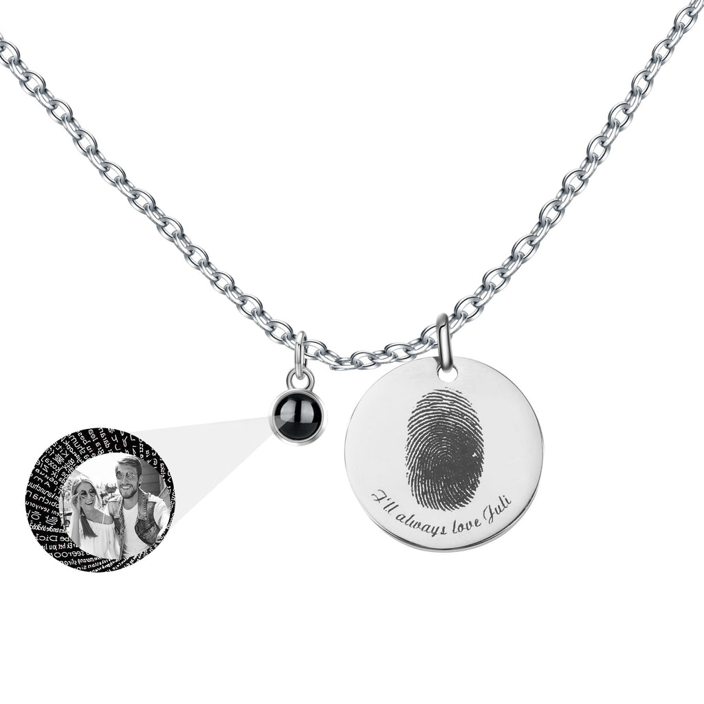 Fingerprint necklace with customizable photos Projection Necklace Pendant Jewelry - MERGE.DAY.1.FREESTYLE