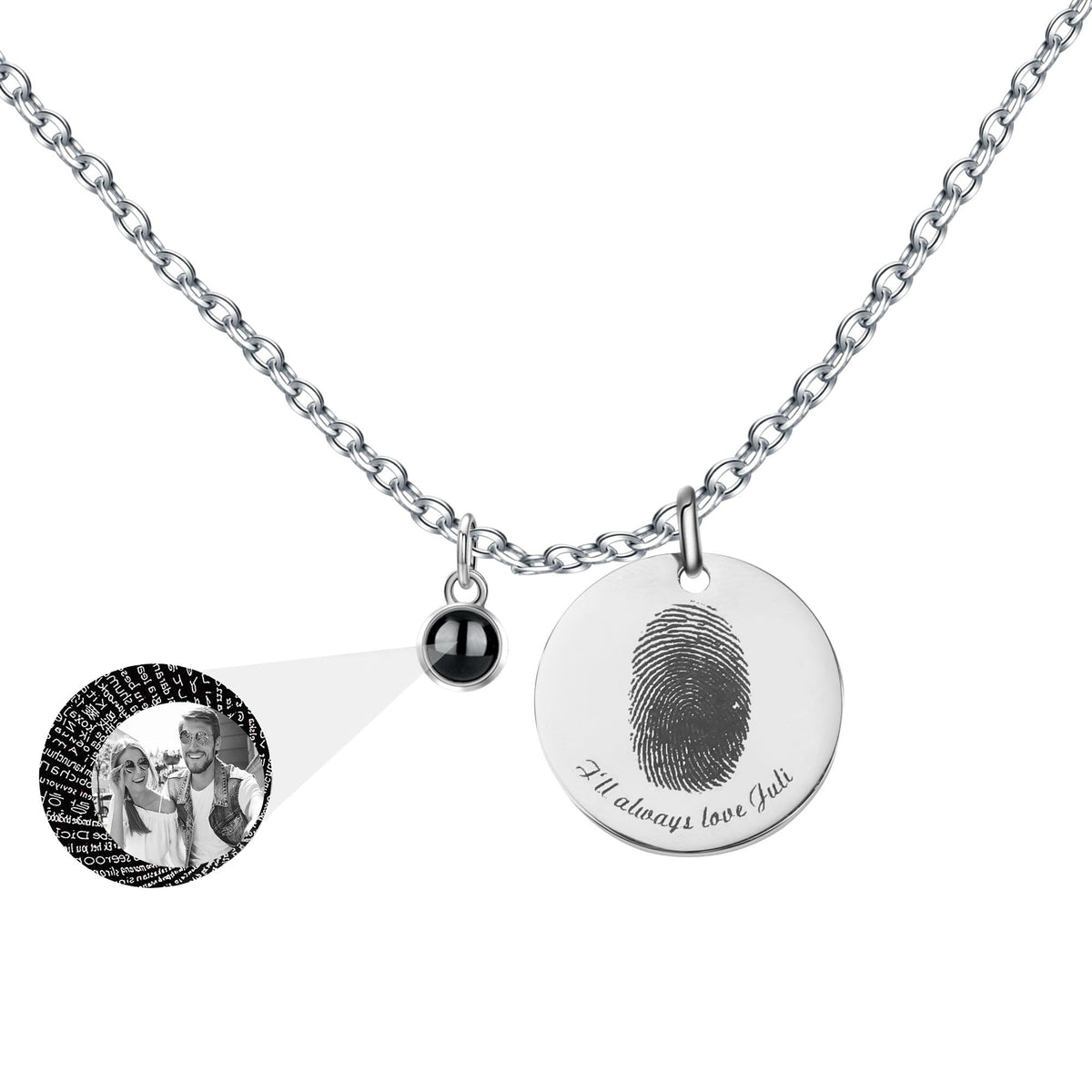 Fingerprint necklace with customizable photos Projection Necklace Pendant Jewelry - MERGE.DAY.1.FREESTYLE