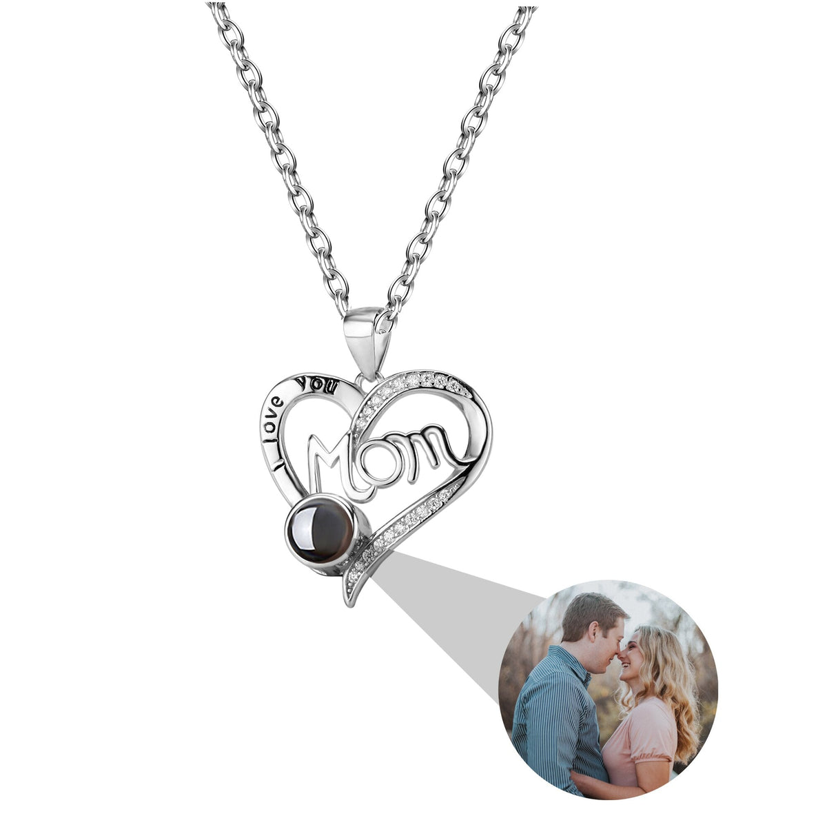 Love projection necklace with customizable photos Pendant Memorial Gift Anniversary gift - MERGE.DAY.1.FREESTYLE