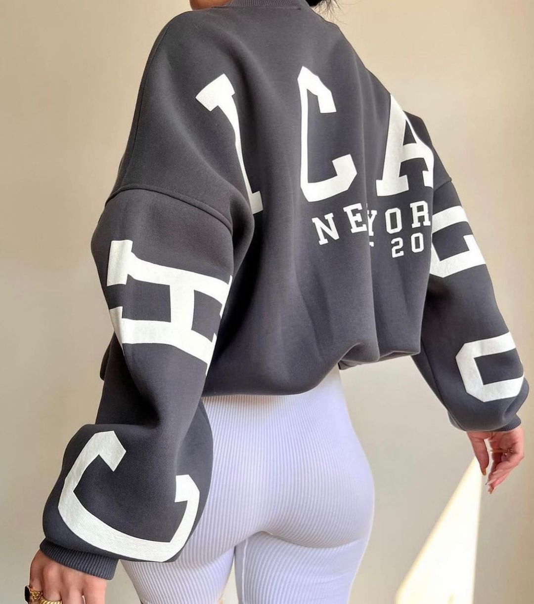 Casual Letters Print Sweatshirt Women Long Sleeve Loose Hoodies Y2k Streetwear - MERGE.DAY.1.FREESTYLE