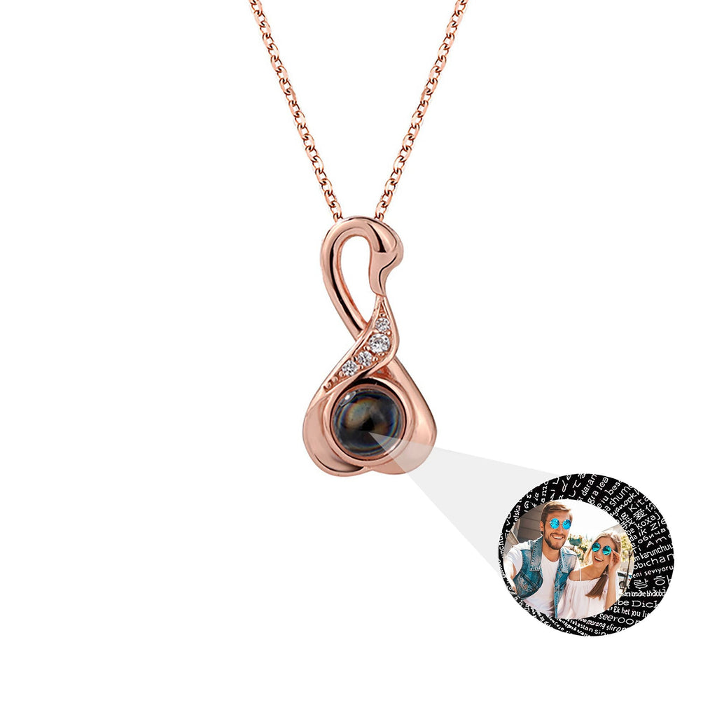 Love Swan with Customized Photos Projection Necklace Pendant Jewelry - MERGE.DAY.1.FREESTYLE