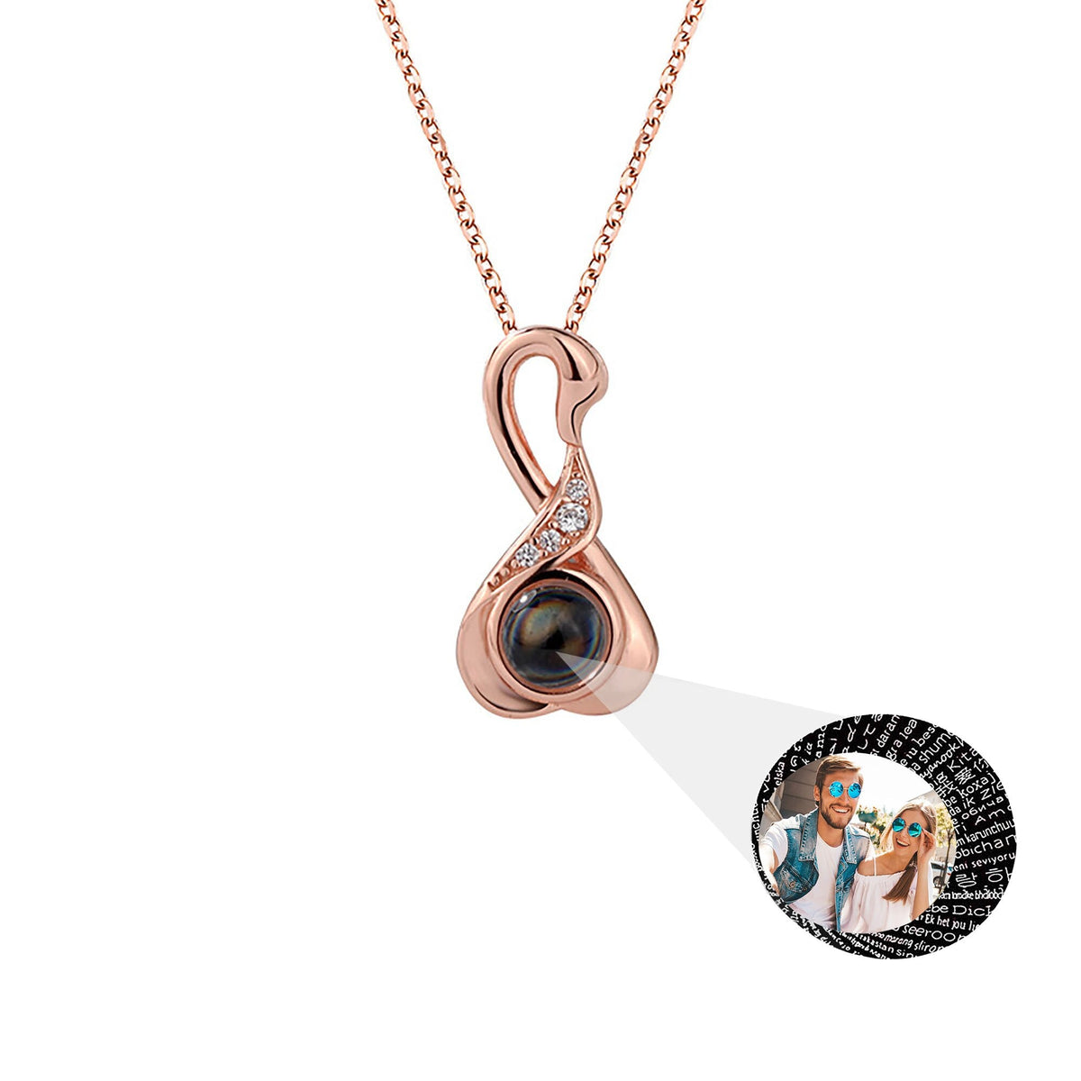 Love Swan with Customized Photos Projection Necklace Pendant Jewelry - MERGE.DAY.1.FREESTYLE