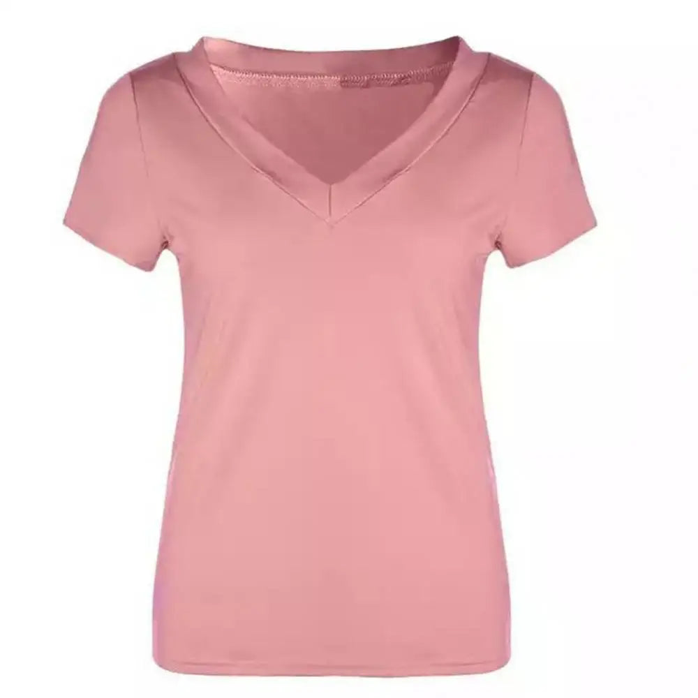 Slim Fit Plus Size T-Shirt Women Top Solid Color Short Sleeve - MERGE.DAY.1.FREESTYLE