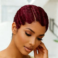 13X4 Lace Front Wig Brazilian Human Hair Finger Wave Short Pixie Cut Wig for Women 180% Density - MERGE.DAY.1.FREESTYLE