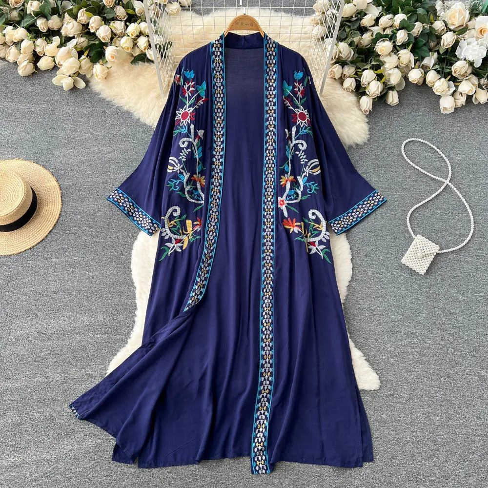 Retro Embroidery Sun Protection Shirt Chiffon Long Streetwear - MERGE.DAY.1.FREESTYLE