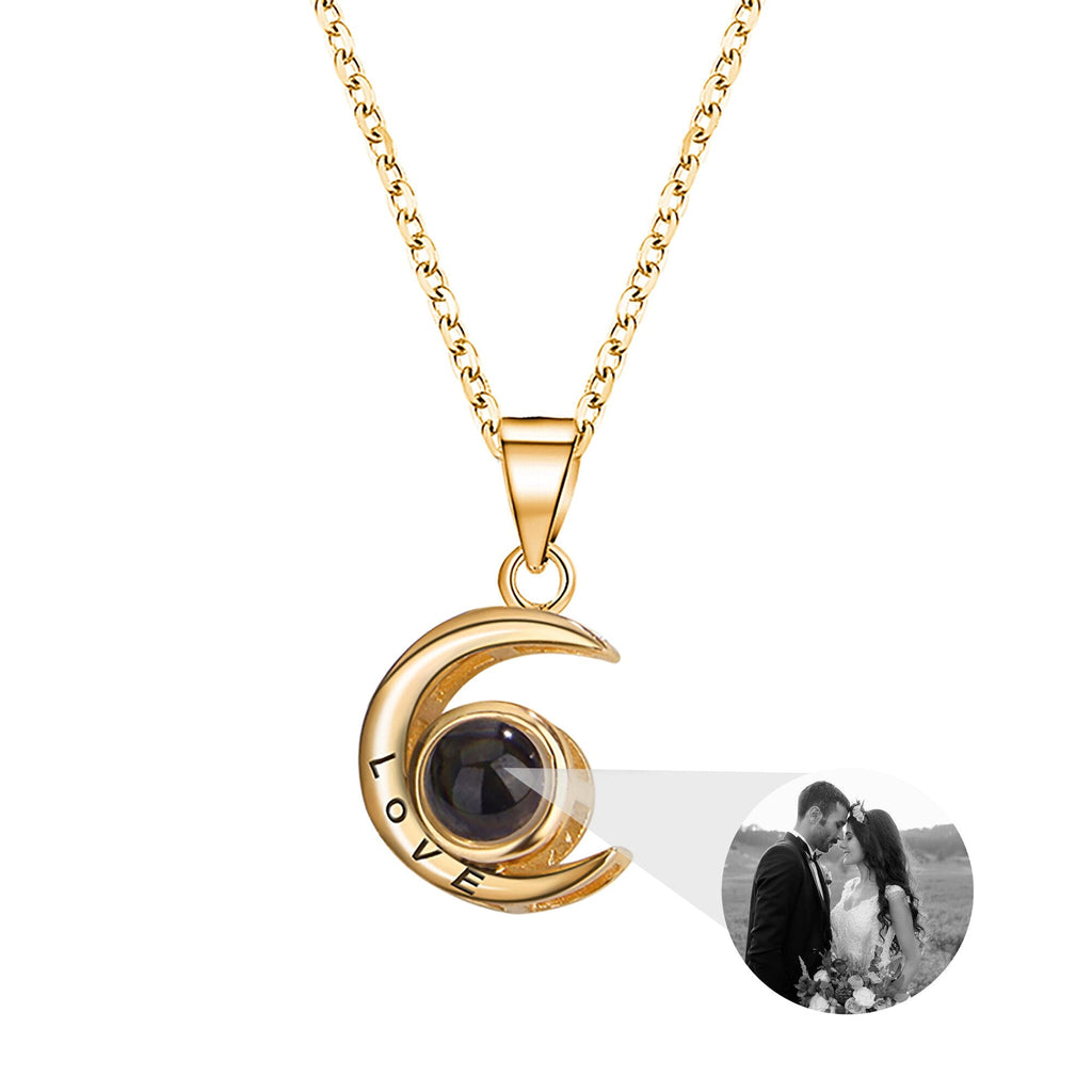 Personality Moon Necklace With Customizable Photo Romantic Gift - MERGE.DAY.1.FREESTYLE