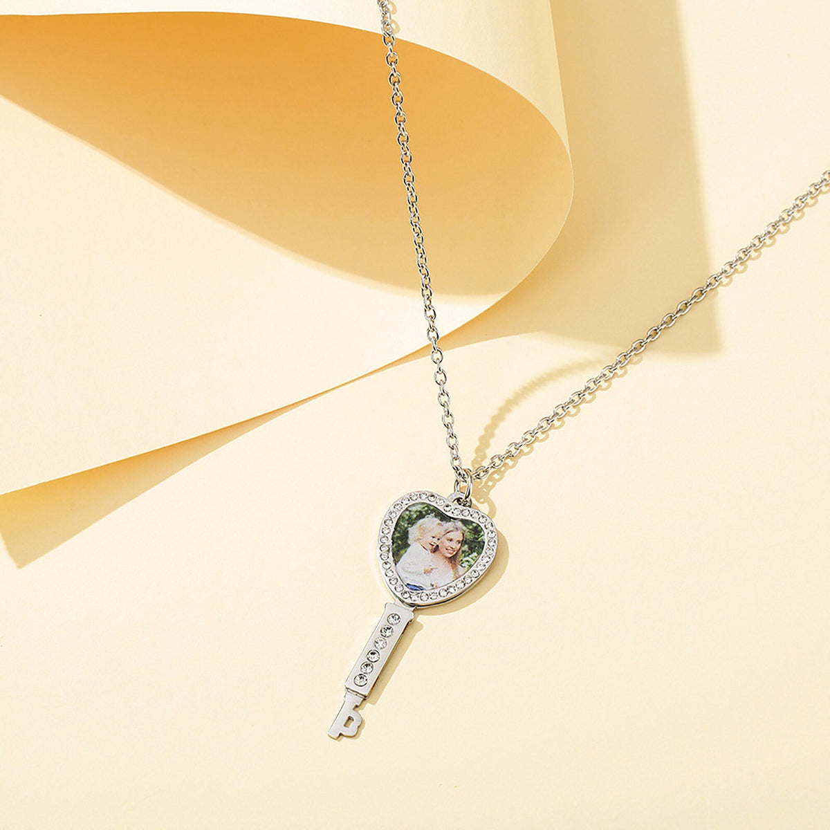 Customizable Photo Key Necklace Hip Hop Silver Color Pendant Necklace - MERGE.DAY.1.FREESTYLE