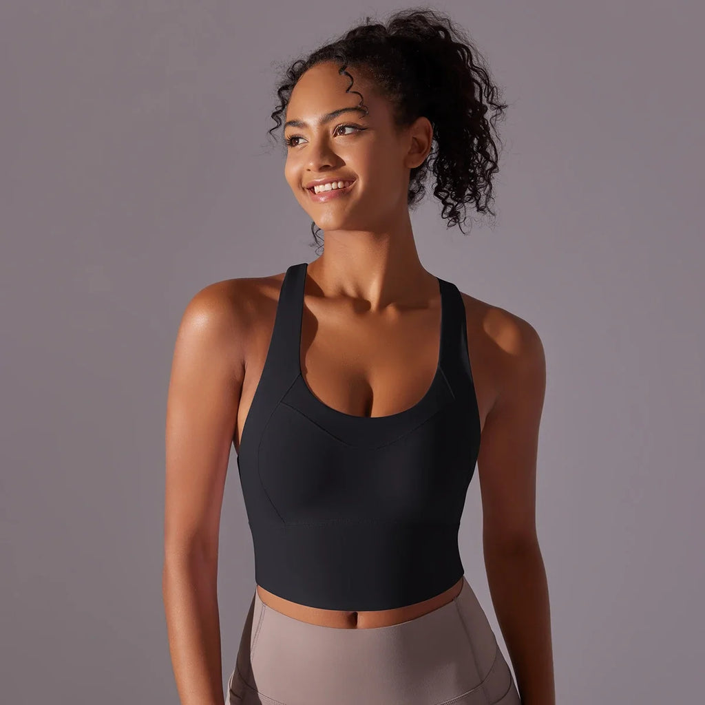 Nylon Sexy Women's Sports Bra Top Women Tight Elastic Gym Sport Yoga Bras - MERGE.DAY.1.FREESTYLE