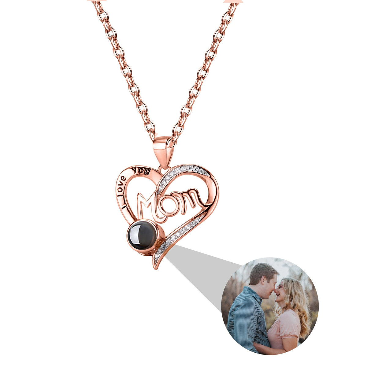 Love projection necklace with customizable photos Pendant Memorial Gift Anniversary gift - MERGE.DAY.1.FREESTYLE