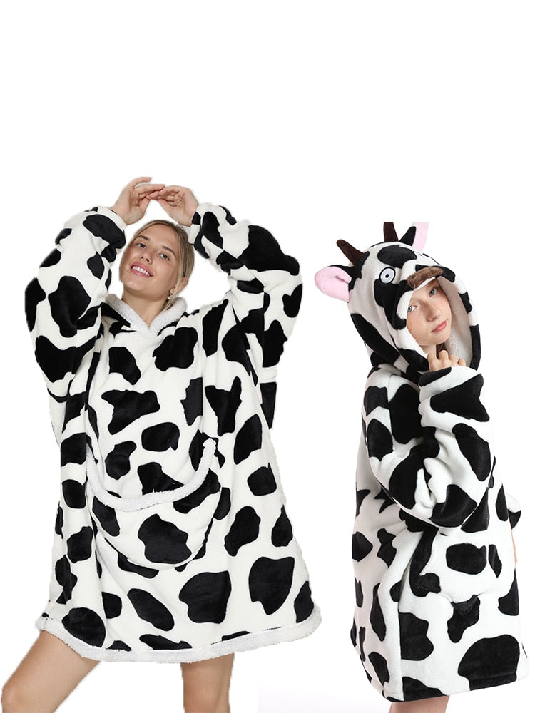 Printed Wearable Blanket Hoodie Fleece Warm Kids Sleepwear Hoody Sweatshirt - MERGE.DAY.1.FREESTYLE