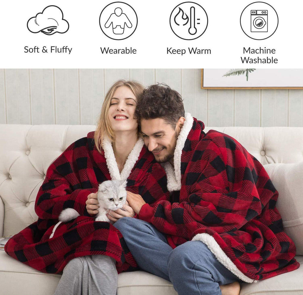 Sudadera con capucha extragrande de invierno para mujer, manta con capucha de forro polar de franela