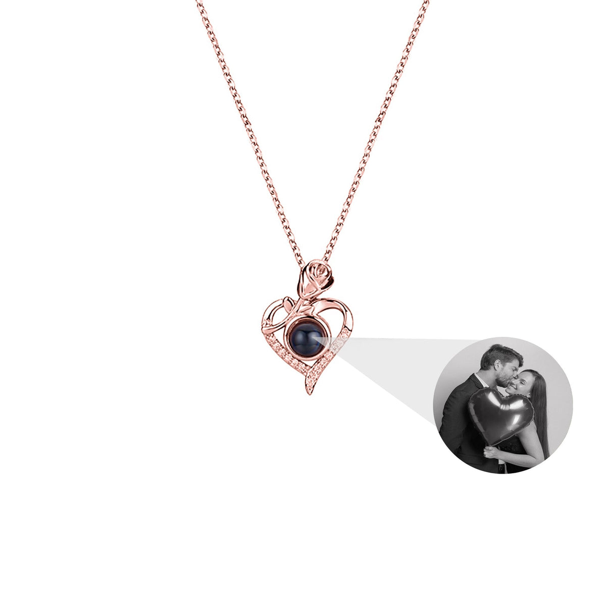 Love Rose with Customized PhotosProjection Necklace Pendant Jewelry For Lover Girlfriend - MERGE.DAY.1.FREESTYLE