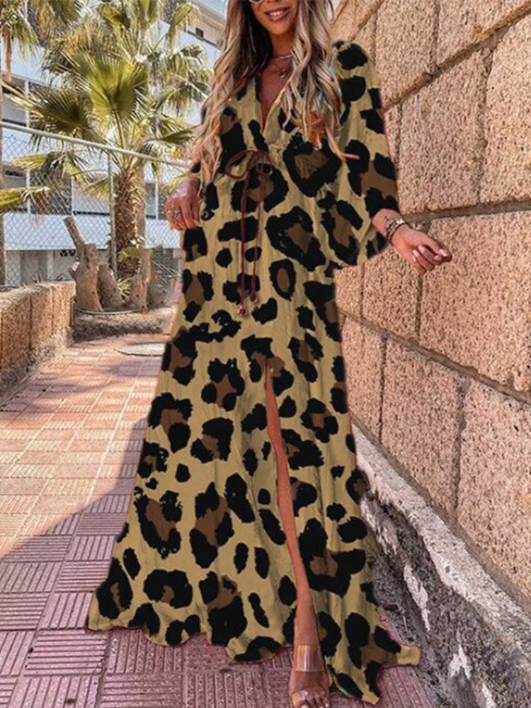 Bikini Cover Ups Print Maxi Dress for Women Summer Bohemian Beach Sexy Floral Tunic Long Dress - MERGE.DAY.1.FREESTYLE