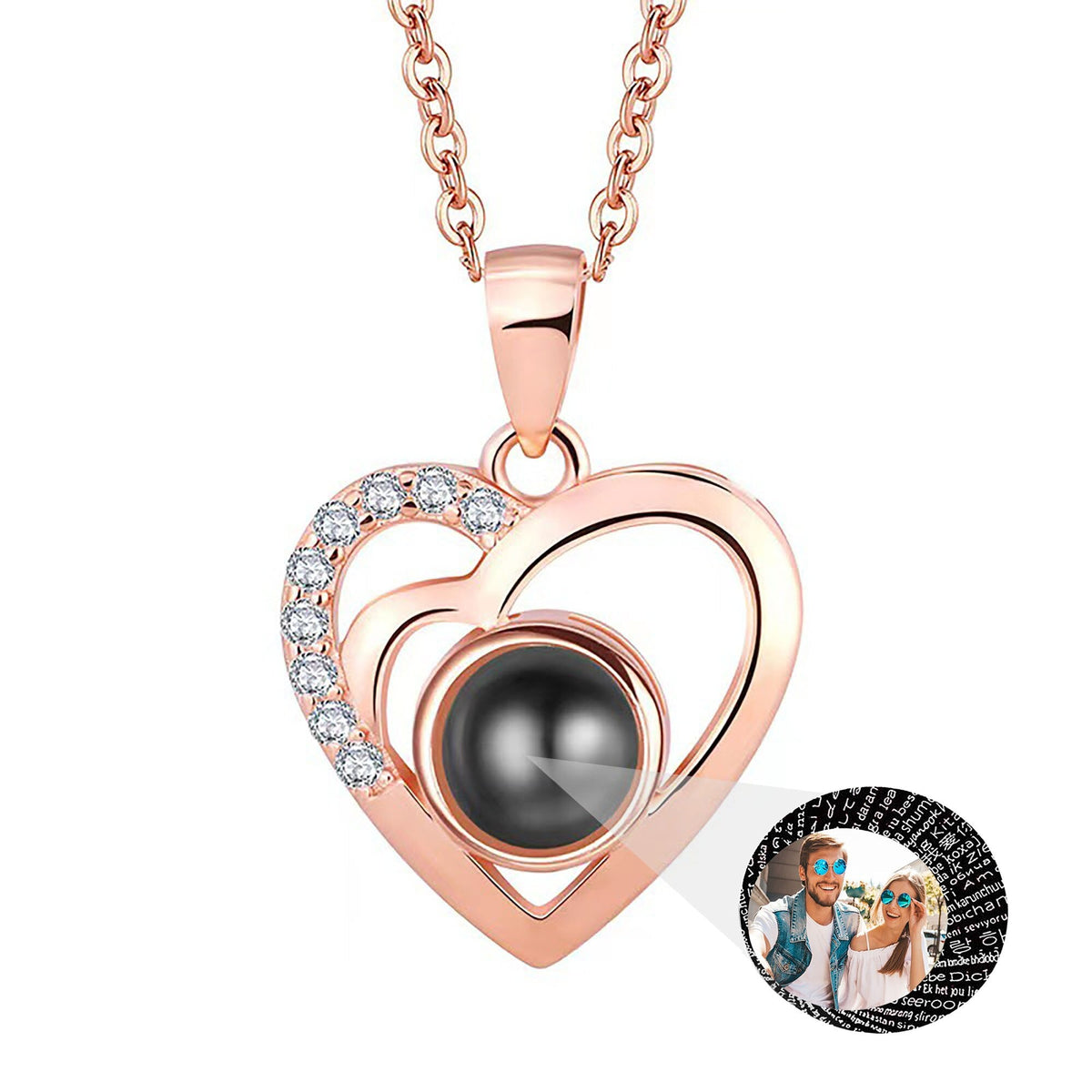 Customizable photo Projection Necklace Pendant Jewelry For Lover Girlfriend - MERGE.DAY.1.FREESTYLE