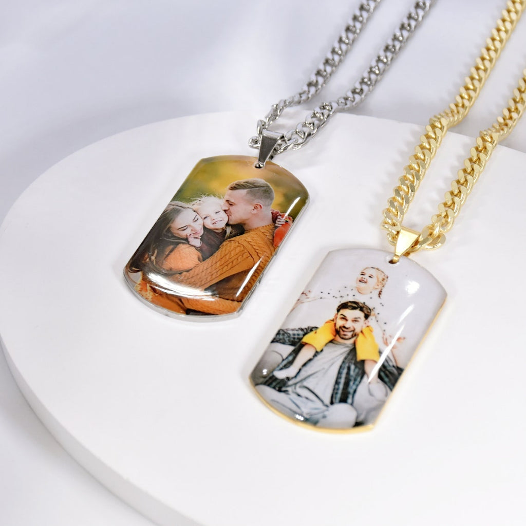 Custom Photo Necklace Custom Picture Nameplate Pendant Necklace for Kids Memory Jewelry - MERGE.DAY.1.FREESTYLE