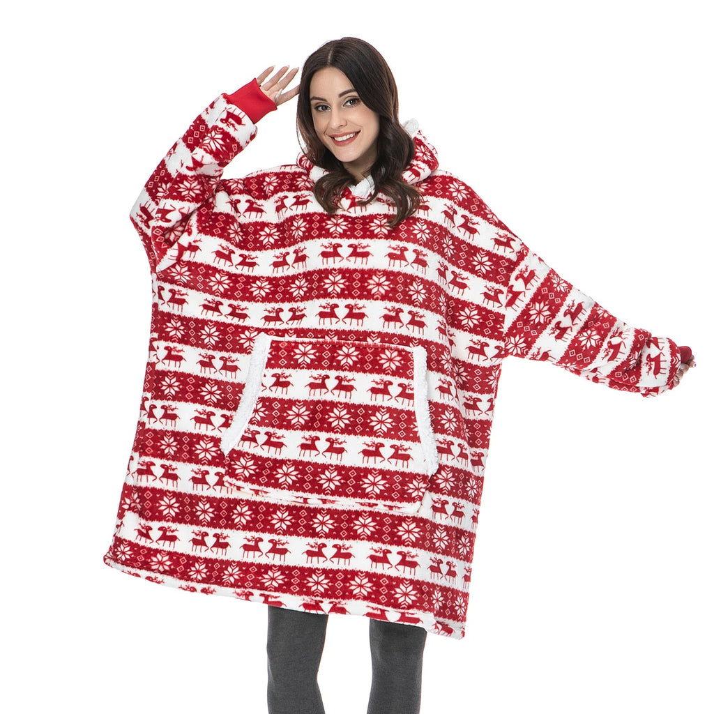 Winter Oversized Hoodies Women Giant Hoody Flannel Fleece Wearable Blanket - MERGE.DAY.1.FREESTYLE