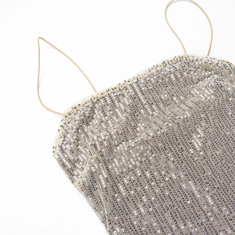 Sleeveless Glitter Sequined Evening Party Club Maxi Dress - MERGE.DAY.1.FREESTYLE