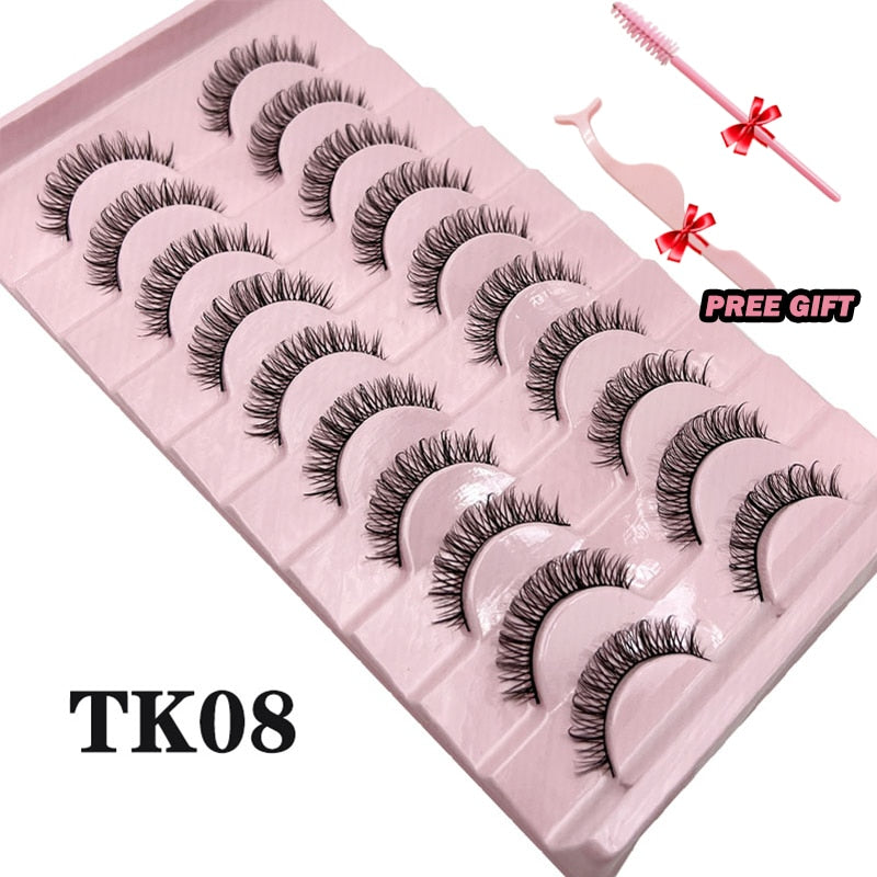 Strip Lashes 10-pairs Fluffy Mink Lashes 3D False Volume Eyelashes - MERGE.DAY.1.FREESTYLE