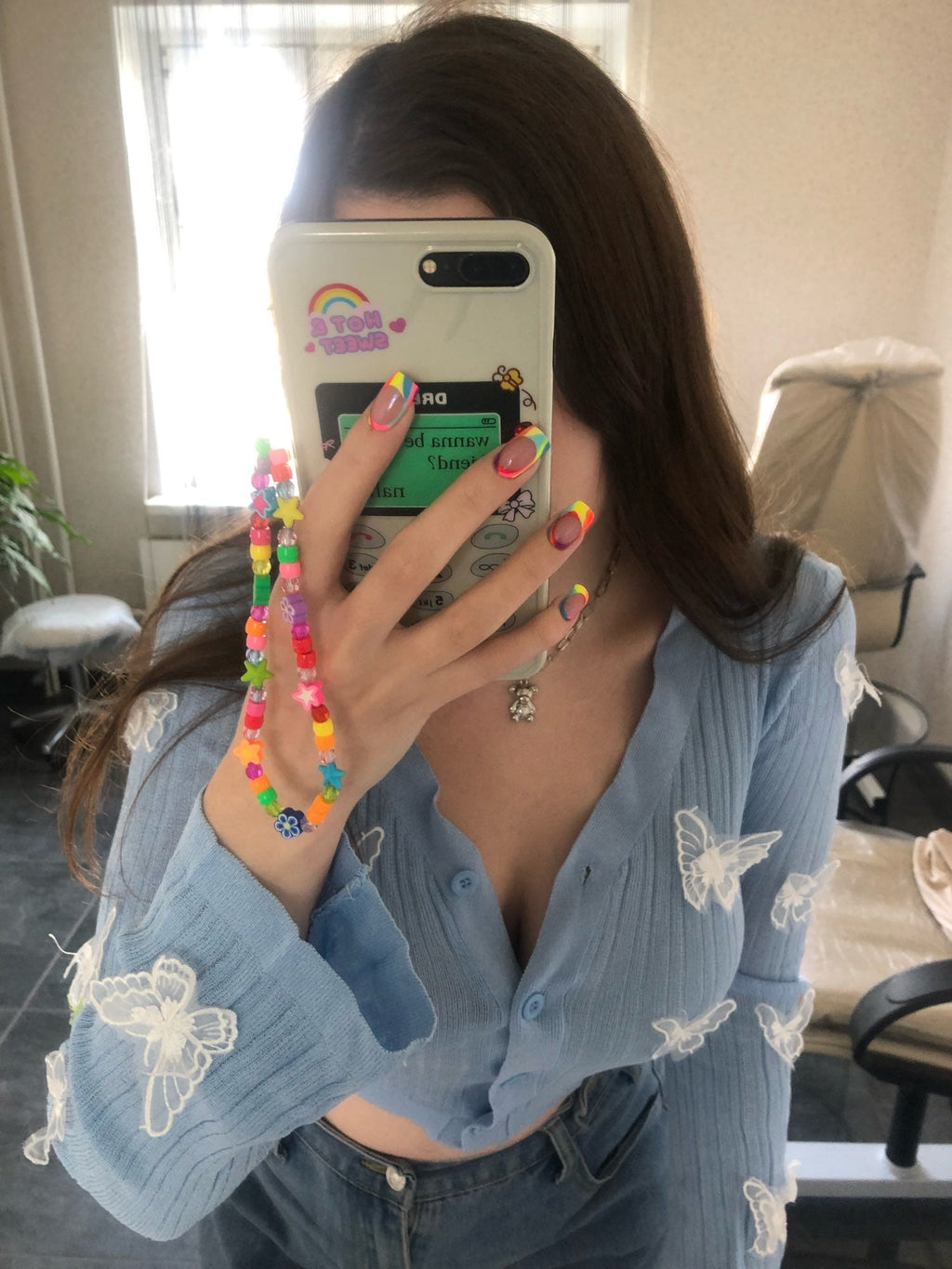 Butterfly Knit Cardigans Women V-Neck Crop Tops Ladies Summer Thin Long Sleeved - MERGE.DAY.1.FREESTYLE