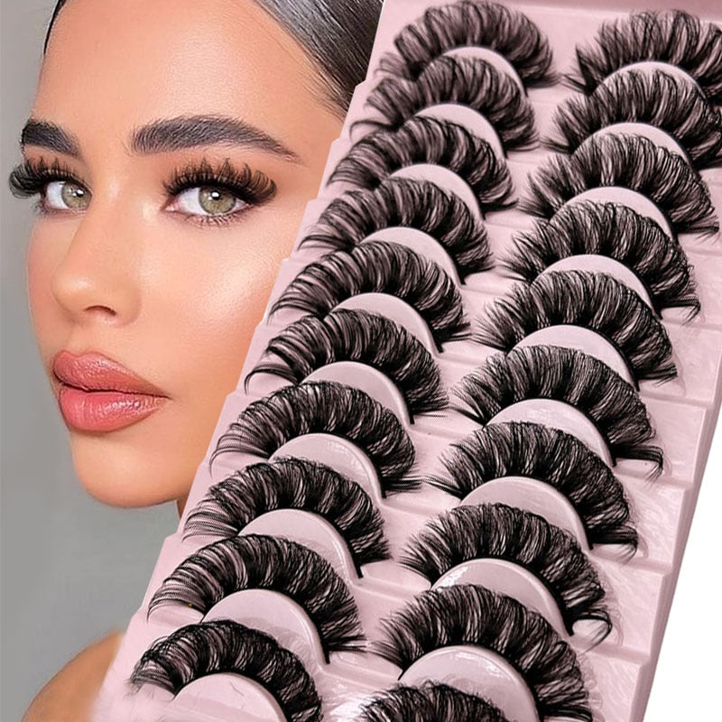 Strip Lashes 10-pairs Fluffy Mink Lashes 3D False Volume Eyelashes - MERGE.DAY.1.FREESTYLE