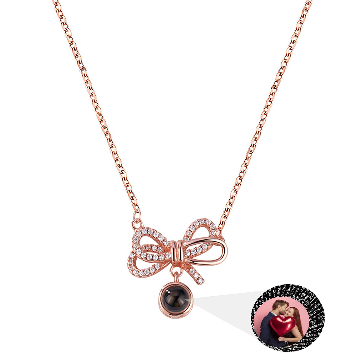 Customized Photo Bow Projection Memory Necklace - MERGE.DAY.1.FREESTYLE