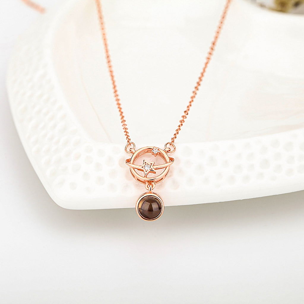 Planet with customizable photos Projection Necklace Pendant Jewelry - MERGE.DAY.1.FREESTYLE