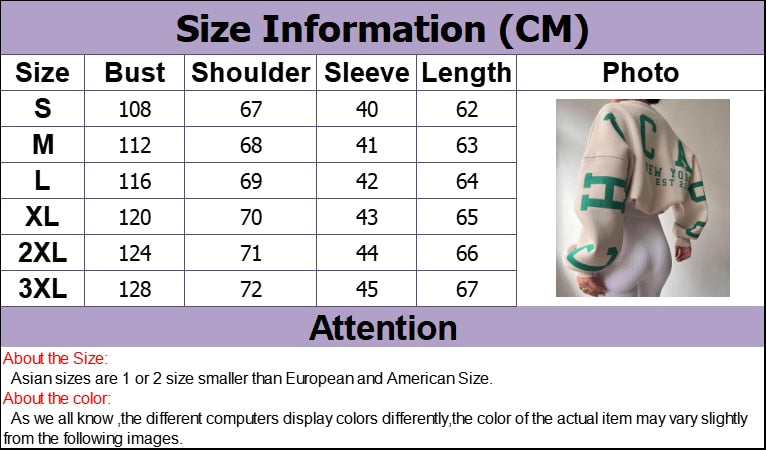 Casual Letters Print Sweatshirt Women Long Sleeve Loose Hoodies Y2k Streetwear - MERGE.DAY.1.FREESTYLE