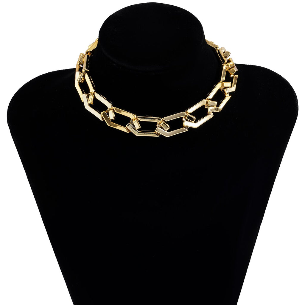 CCB Material Exaggerated Big Choker Necklace Collar for Women Hiphop Chunky Chain Necklace - MERGE.DAY.1.FREESTYLE