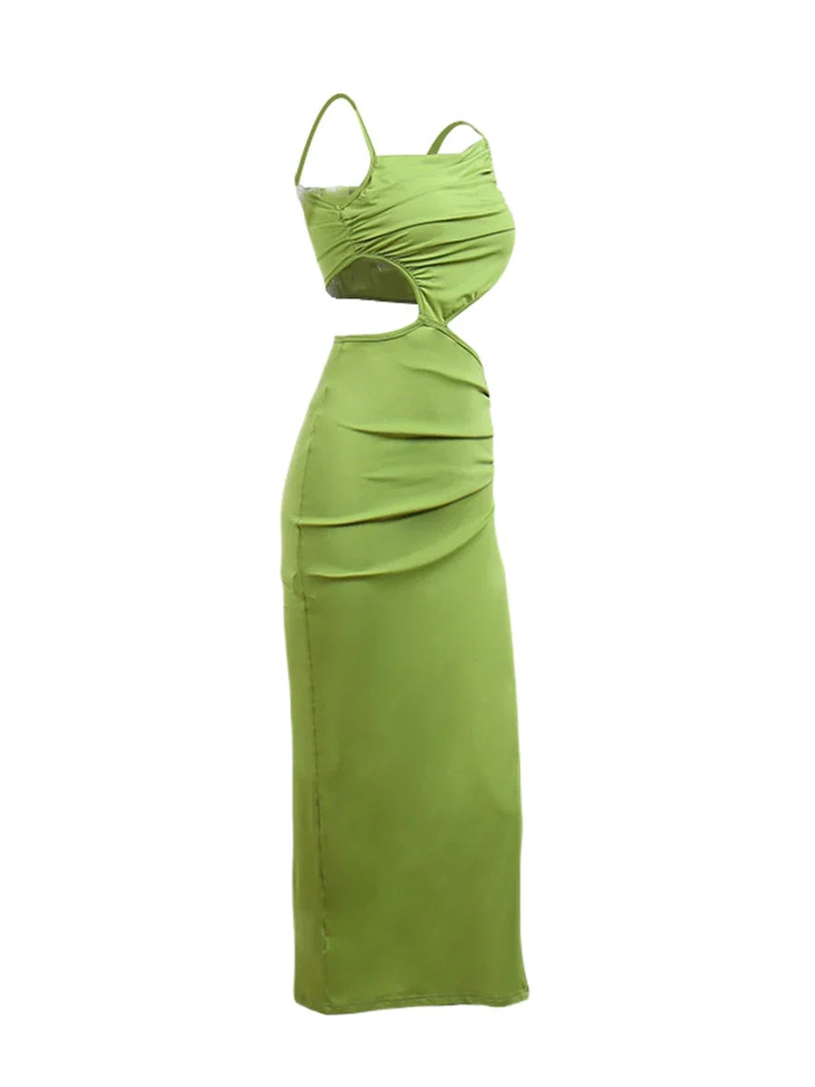 Summer Beach Casual Sexy Hollow Backless Tie Up Slip Dress - MERGE.DAY.1.FREESTYLE