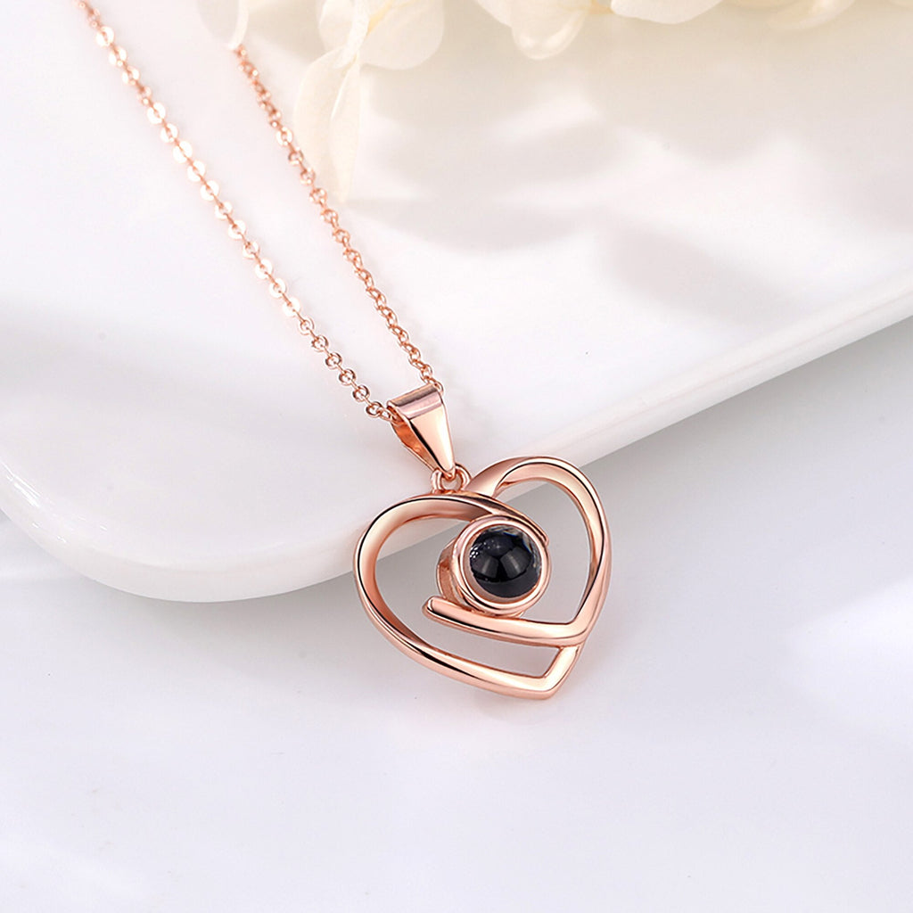 Customizable Photo Ladies Personality Heart Necklace With Silver Material Valentine's Day Christmas Gift With Romantic Gift - MERGE.DAY.1.FREESTYLE