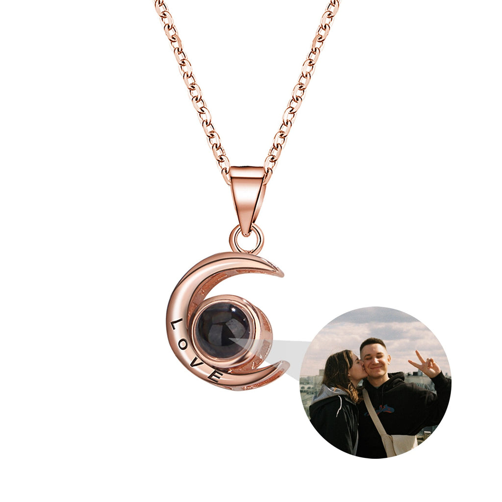 Custom Projection Photo Necklace Star Moon Necklace - MERGE.DAY.1.FREESTYLE