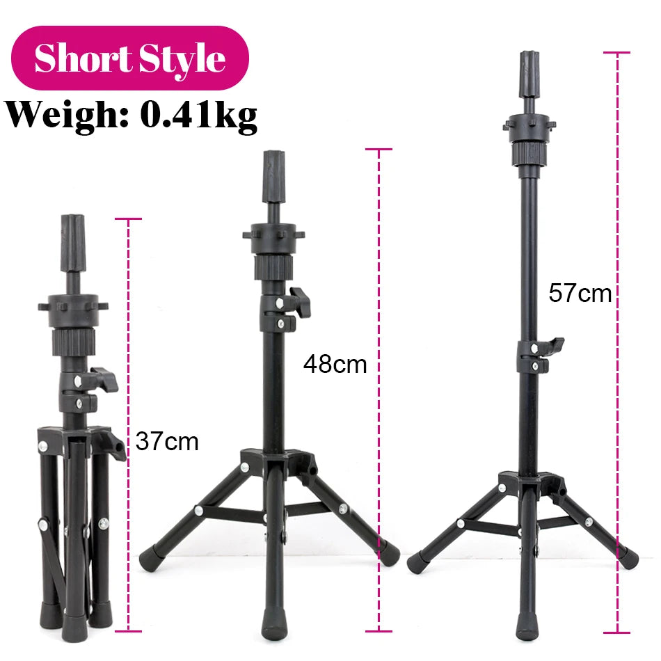 21-24inch Canvas Block Head Mannequin Wig Head Wig Stand Tripod with Head, Mannequin Head Wig Display Styling Head With Stand - MERGE.DAY.1.FREESTYLE