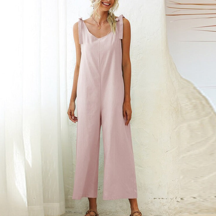 Women's Overalls 2022 Wide Leg Jumpsuit for Women Summer Cotton Backless Romper - MERGE.DAY.1.FREESTYLE